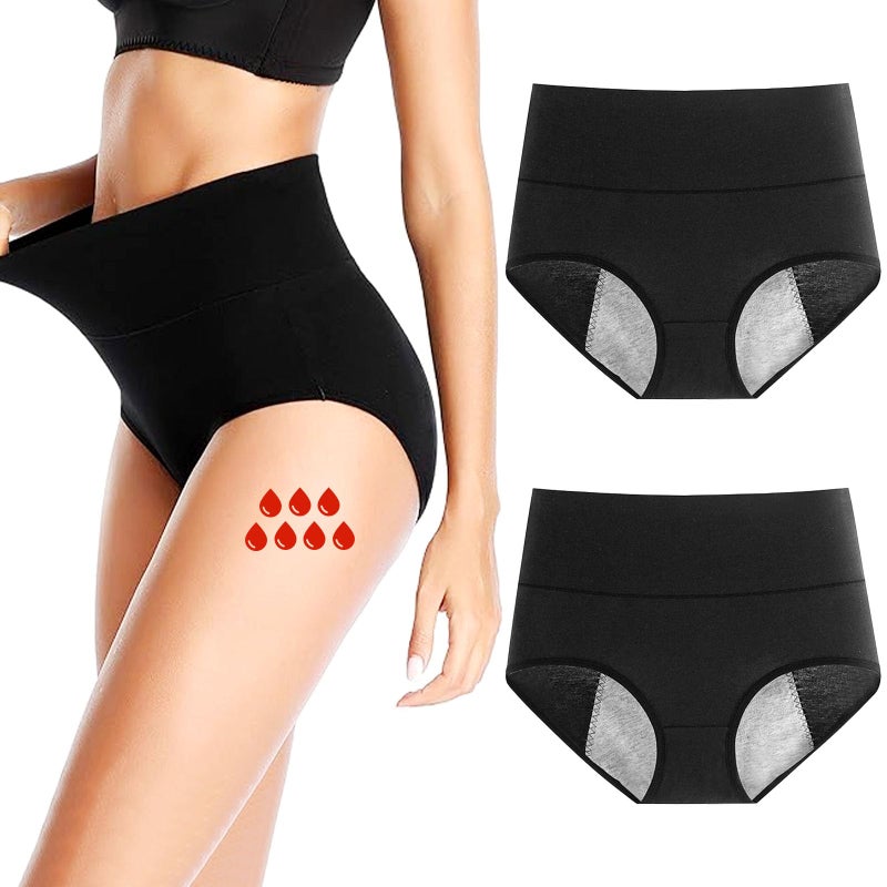 UZSUZZ Women's Period Pants, Menstrual Underwear for Women, Women Cotton Breathable Stretchy Knickers, Reusable Postpartum Underwear with Leakproof Crotch for Heavy Flow Extra Protection